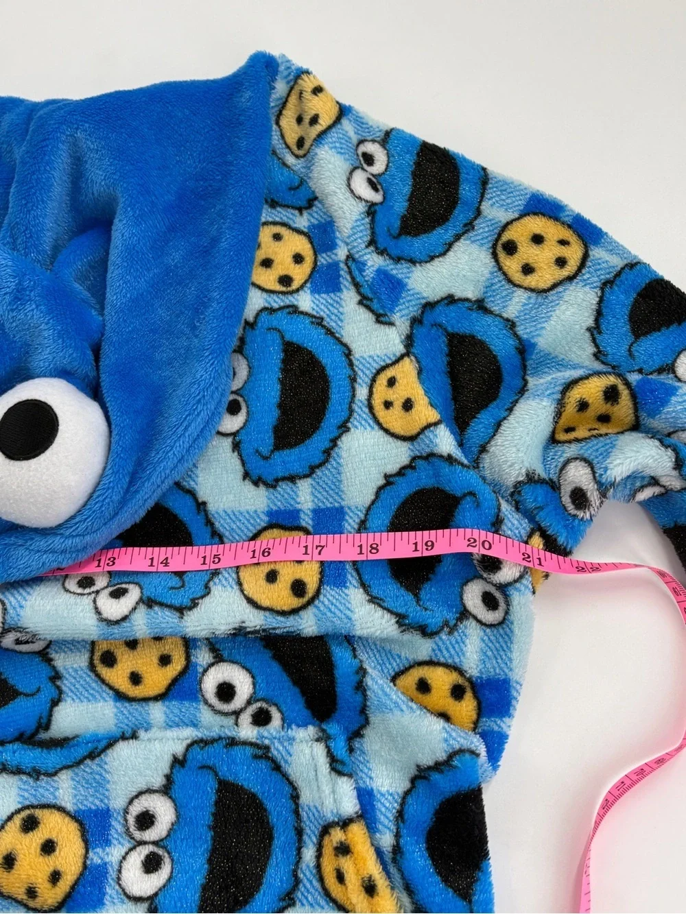 Sesame Street Cookie Monster Blue Fleece oversized Hoodie with Hood Eyes